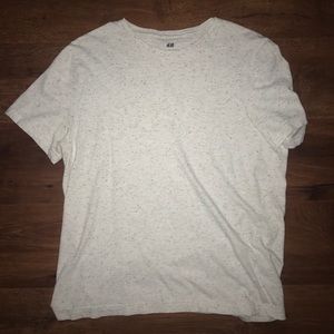 Men’s H&M White T-Shirt with Black Specks